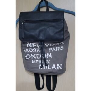 Madden Girl Tan Faux Leather Polka Dot Interior 10x12” Backpack Handbag cities